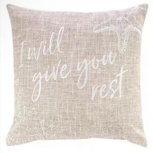 NWT- Decorative Beige Throw Pillow with Inspirational Quote